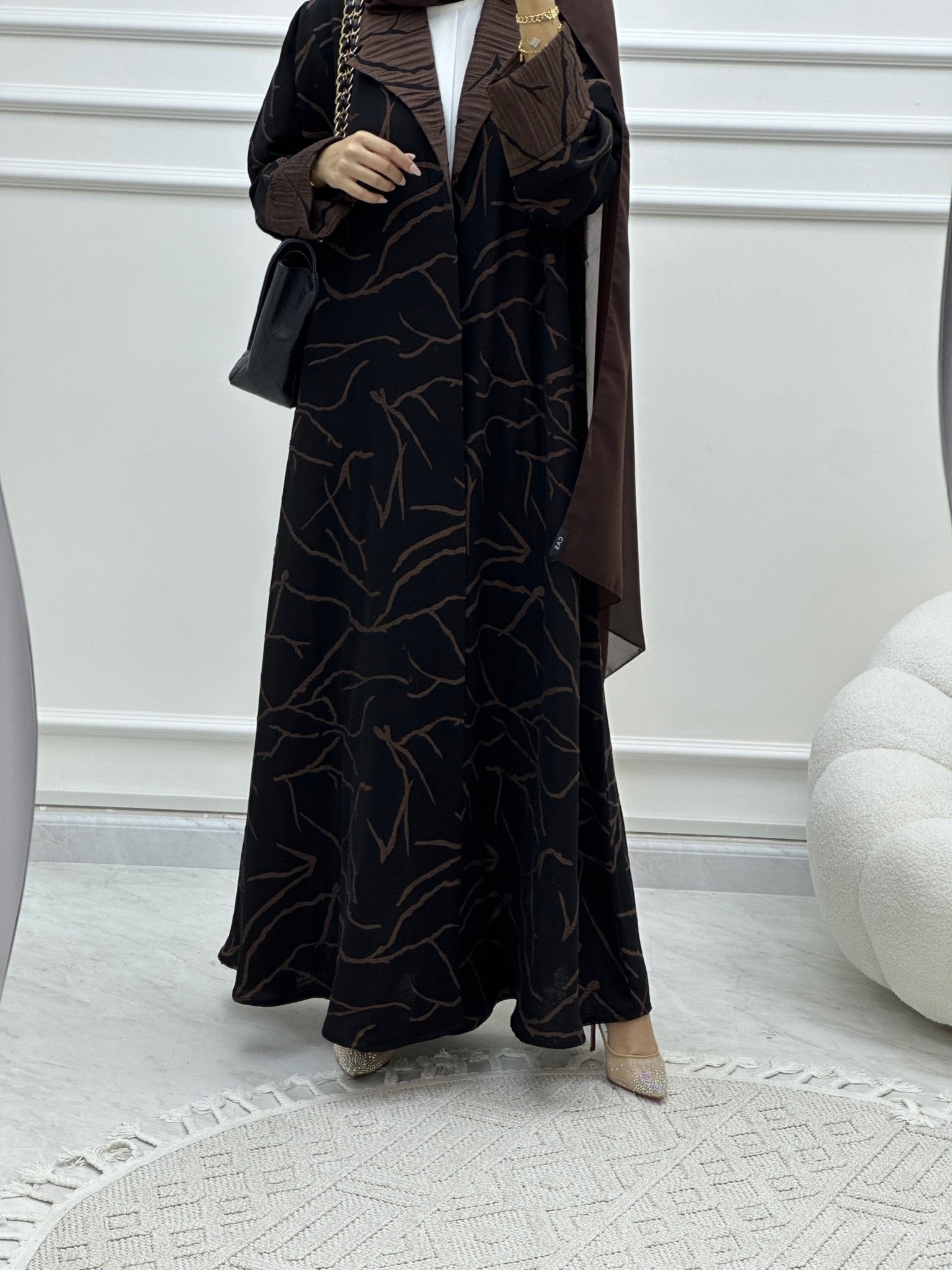 C Coat Budget Brown Abaya