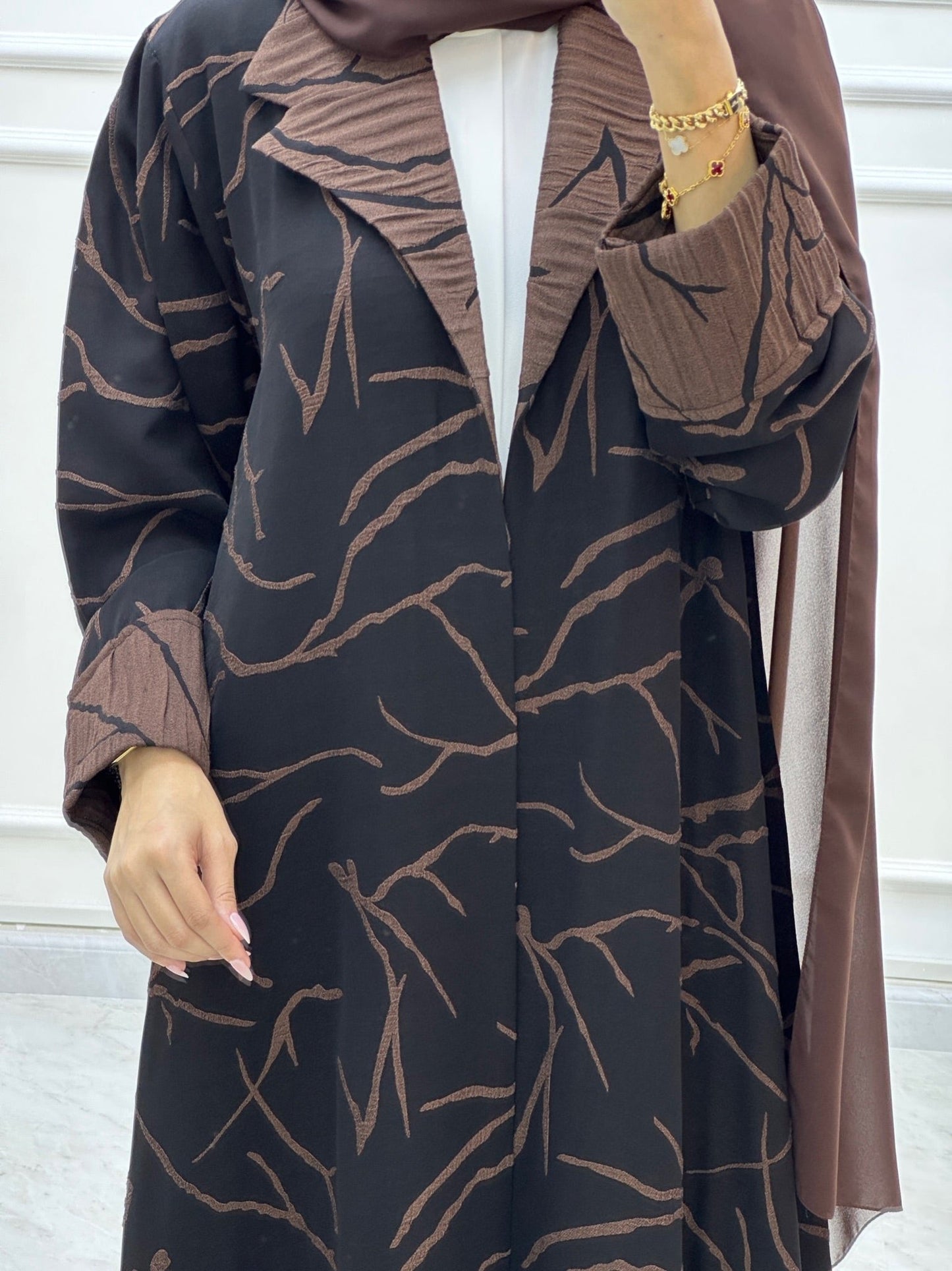 C Coat Budget Brown Abaya