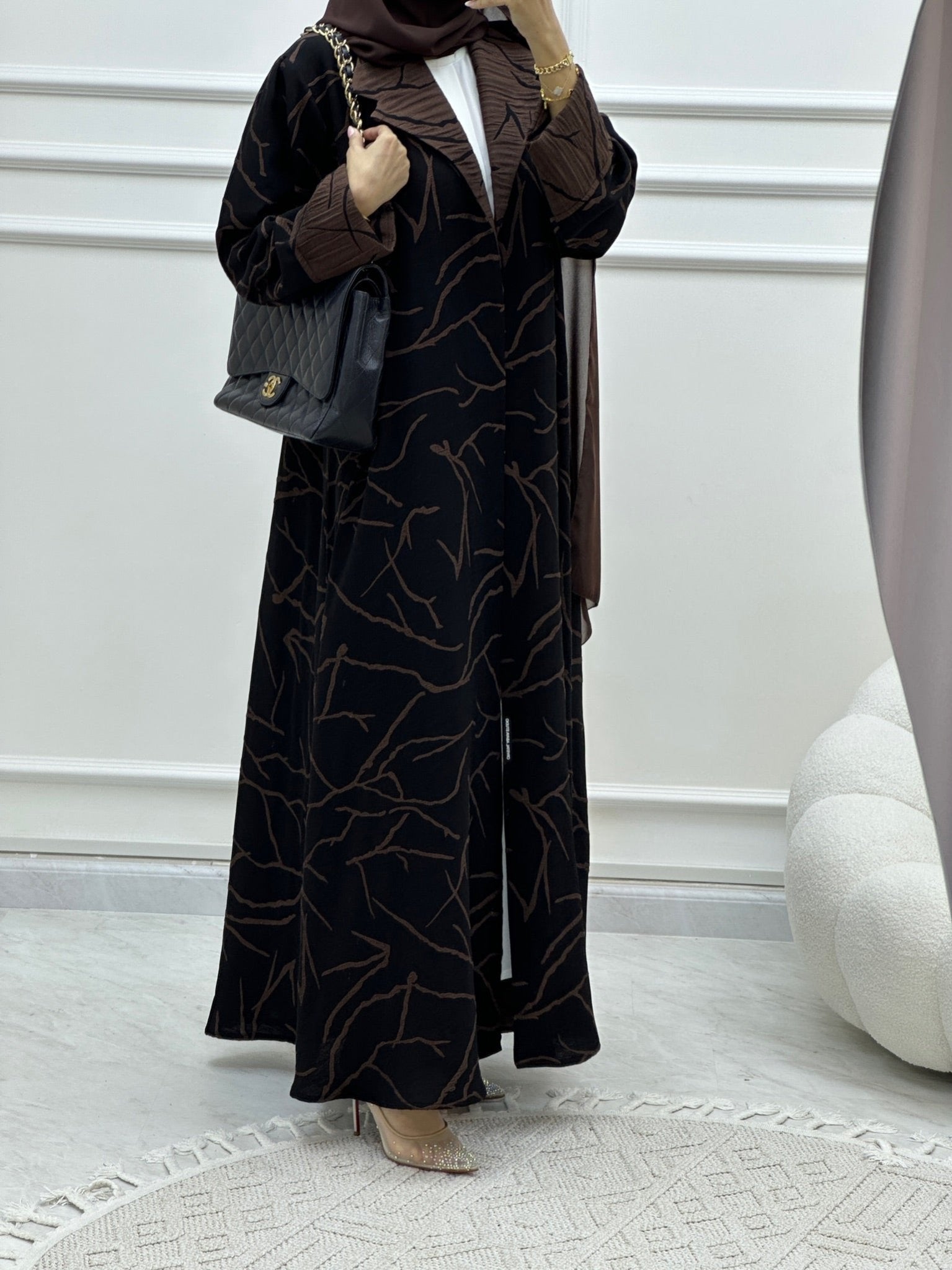 C Coat Budget Brown Abaya