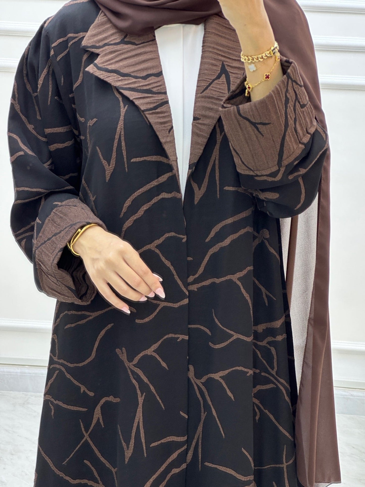 C Coat Budget Brown Abaya