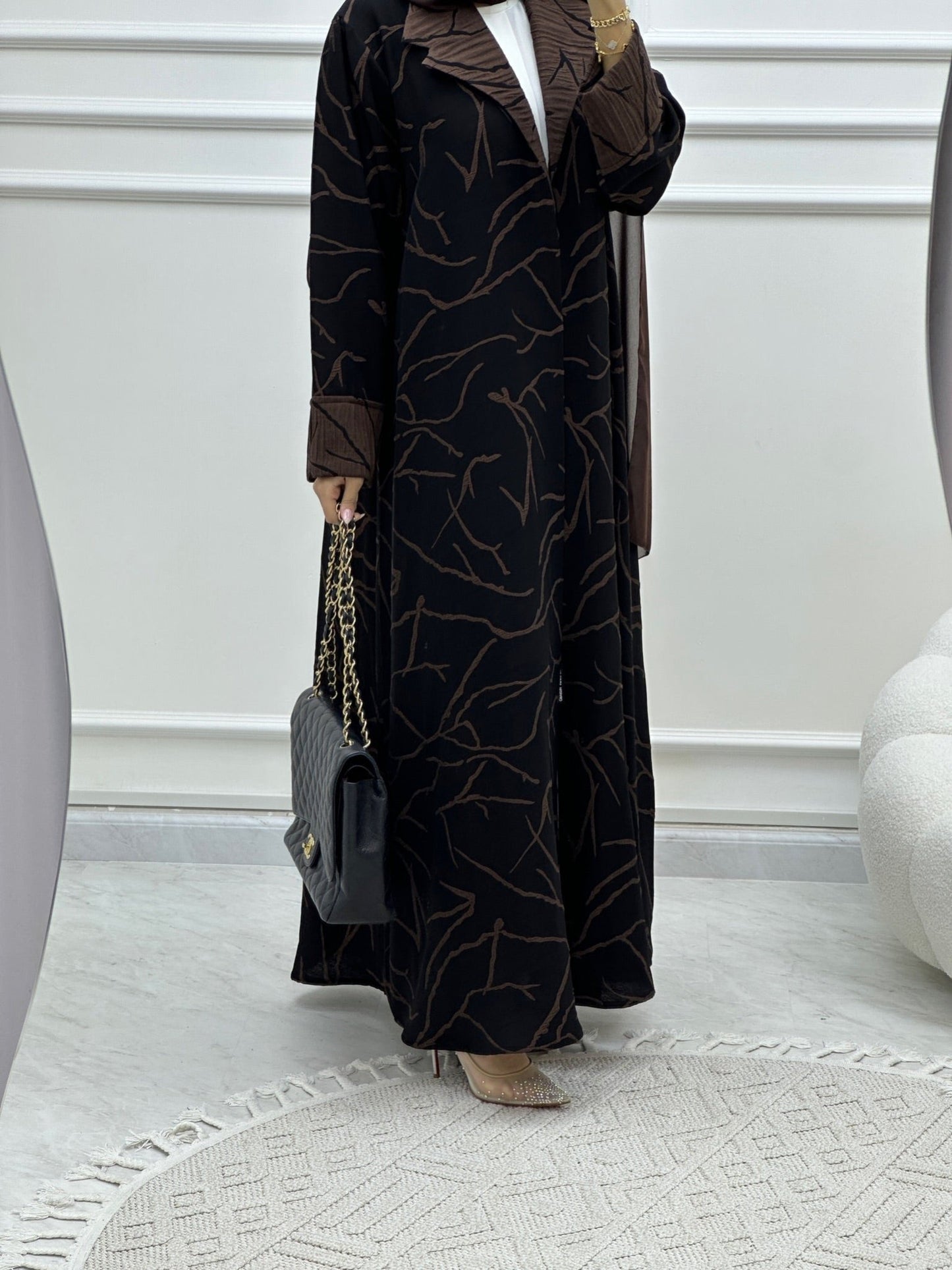 C Coat Budget Brown Abaya