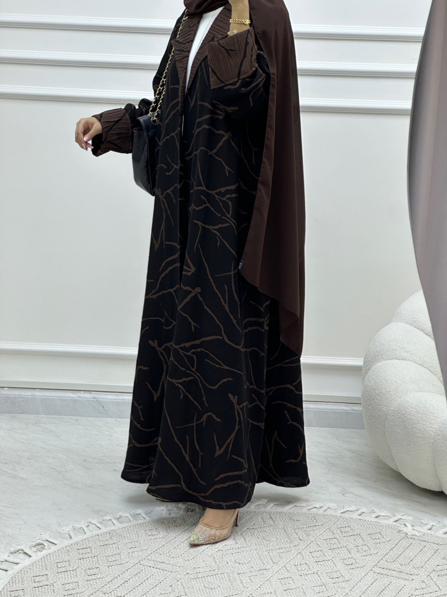 C Coat Budget Brown Abaya