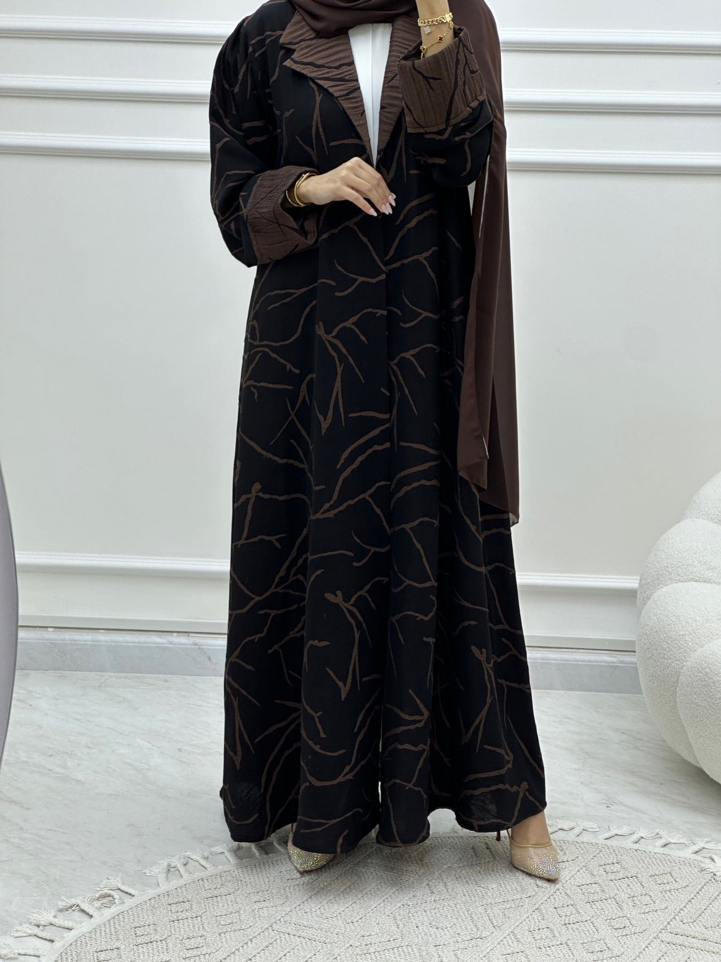 C Coat Budget Brown Abaya