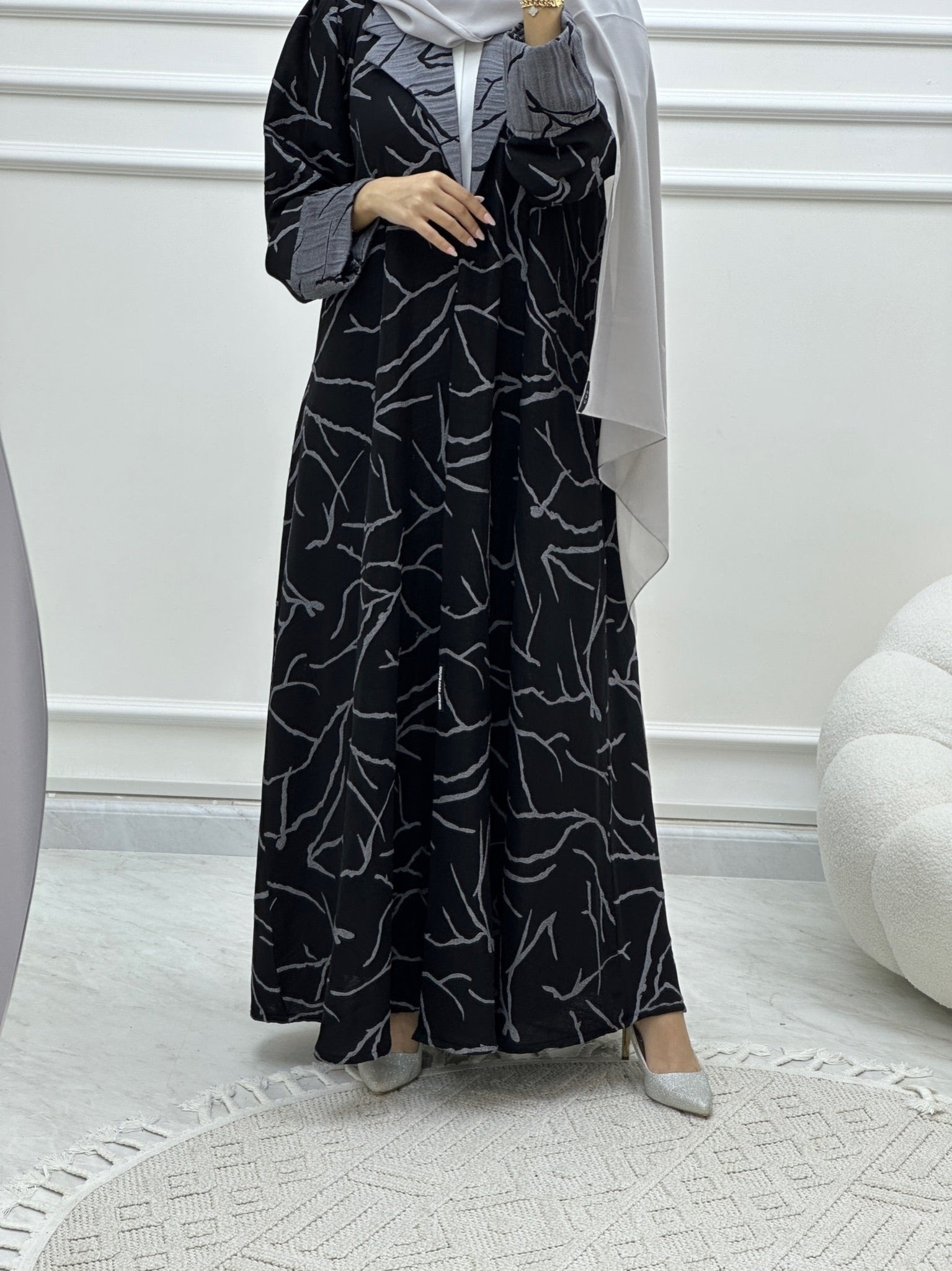 C Coat Budget Grey Abaya