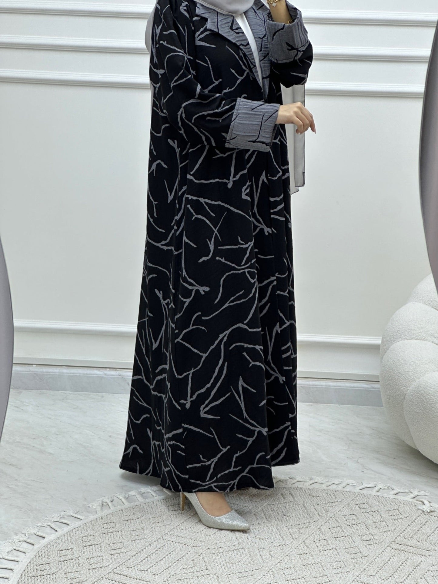 C Coat Budget Grey Abaya