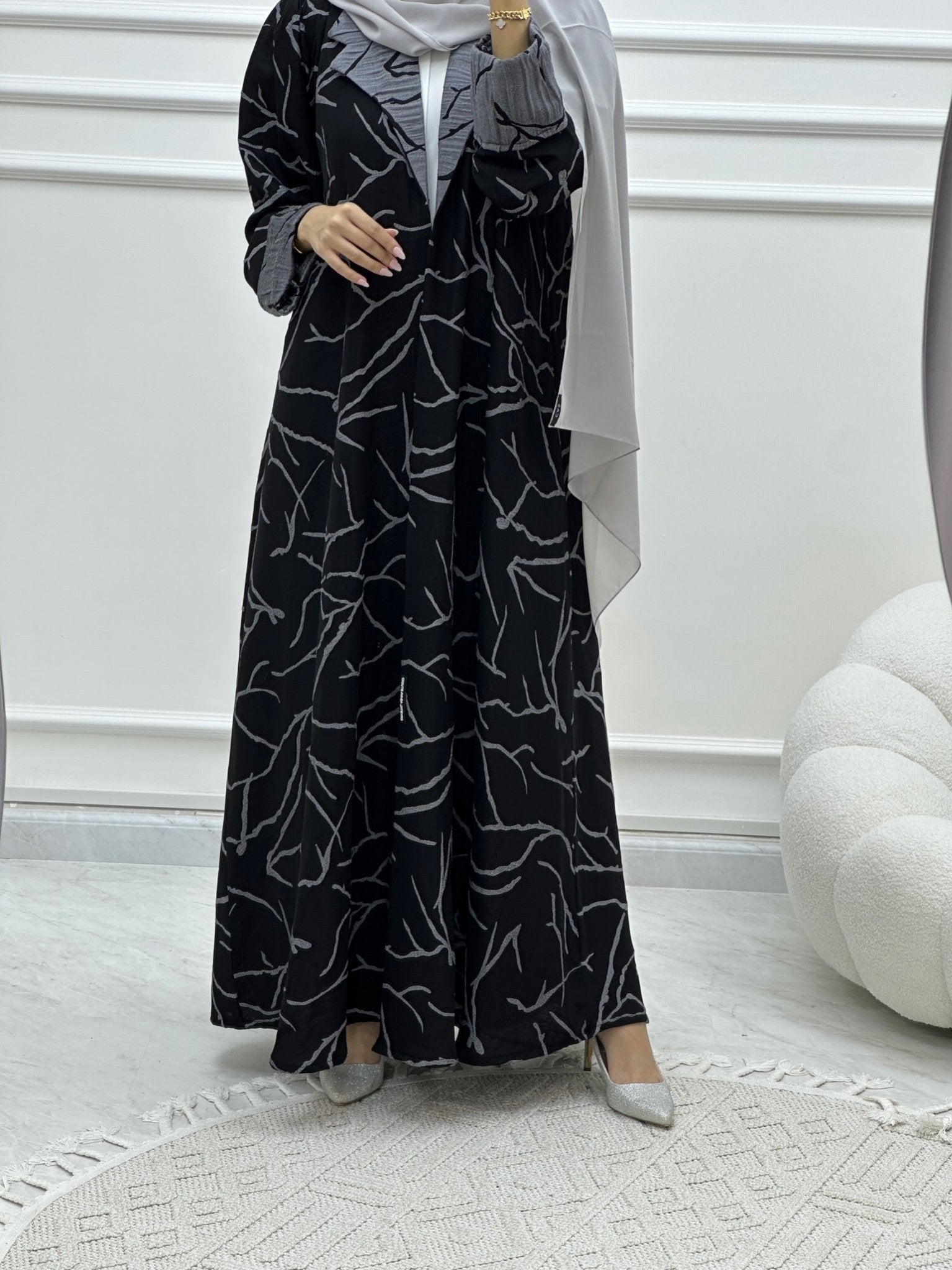 C Coat Budget Grey Abaya