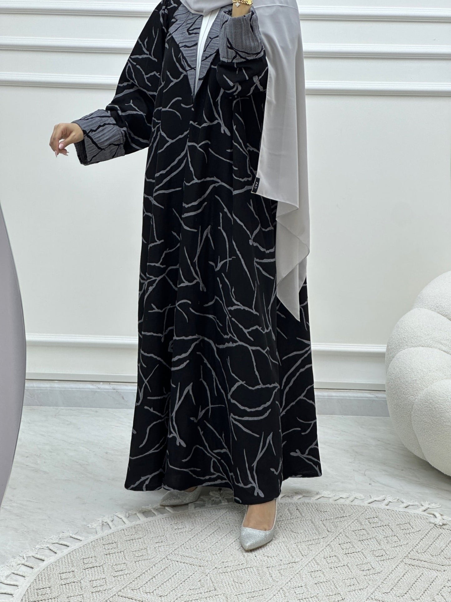 C Coat Budget Grey Abaya