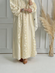 C - Cream - Organza - Evening - Abaya - 54