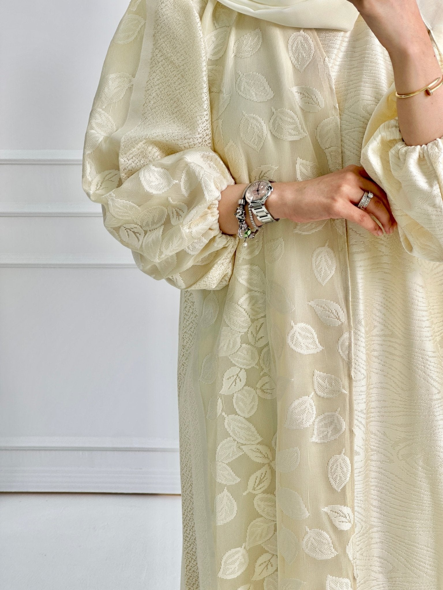 C - Cream - Organza - Evening - Abaya - 54