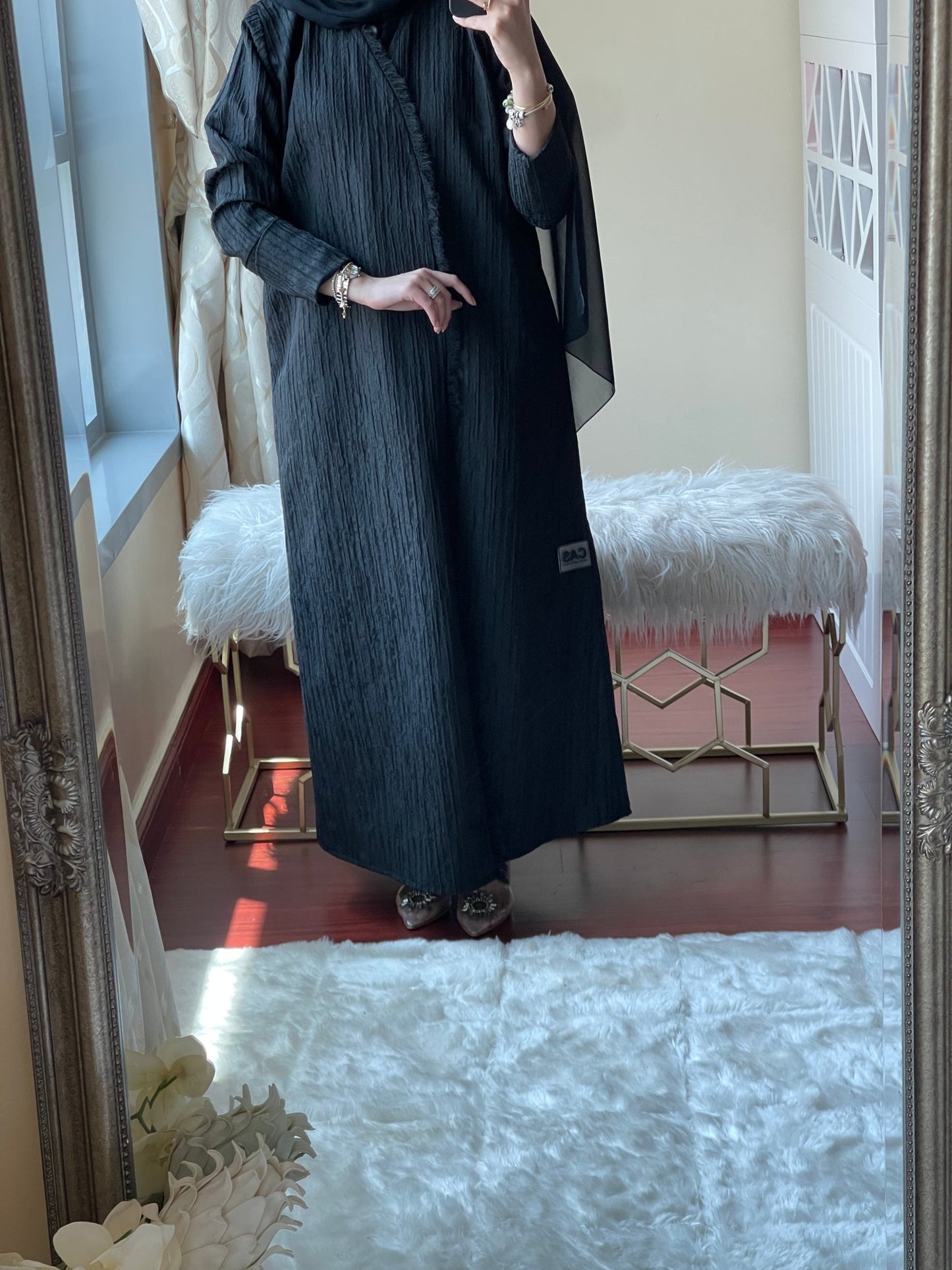 C - DashedStripes - Work - Abaya - Set - 02