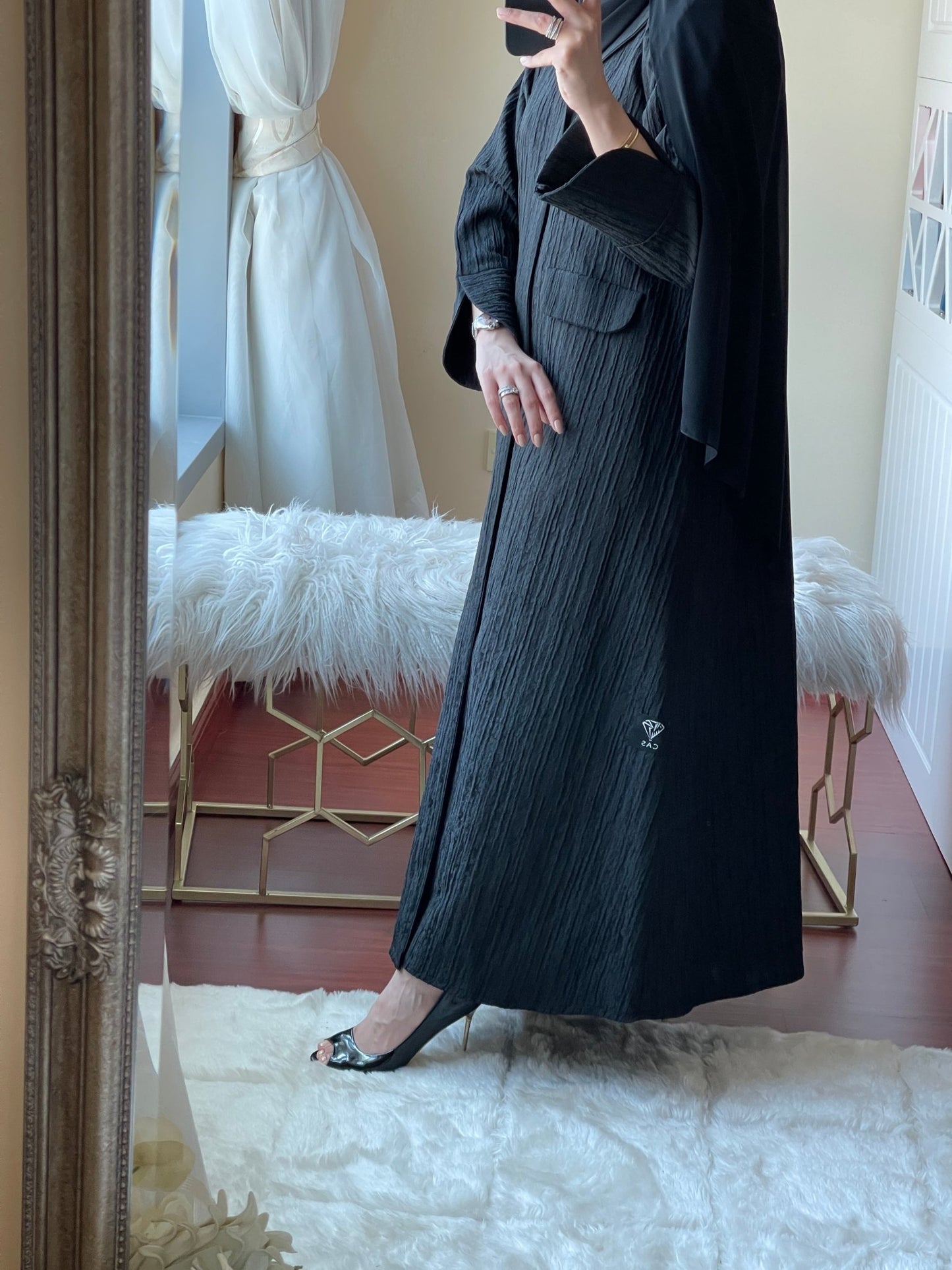 C - DashedStripes - Work - Abaya - Set - 03