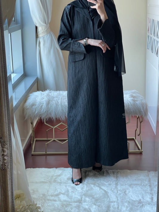 C - DashedStripes - Work - Abaya - Set - 03