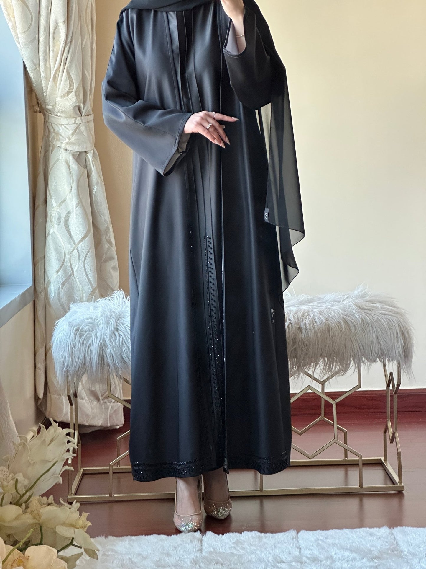 C - Evening - Black - Abaya - Set - 49