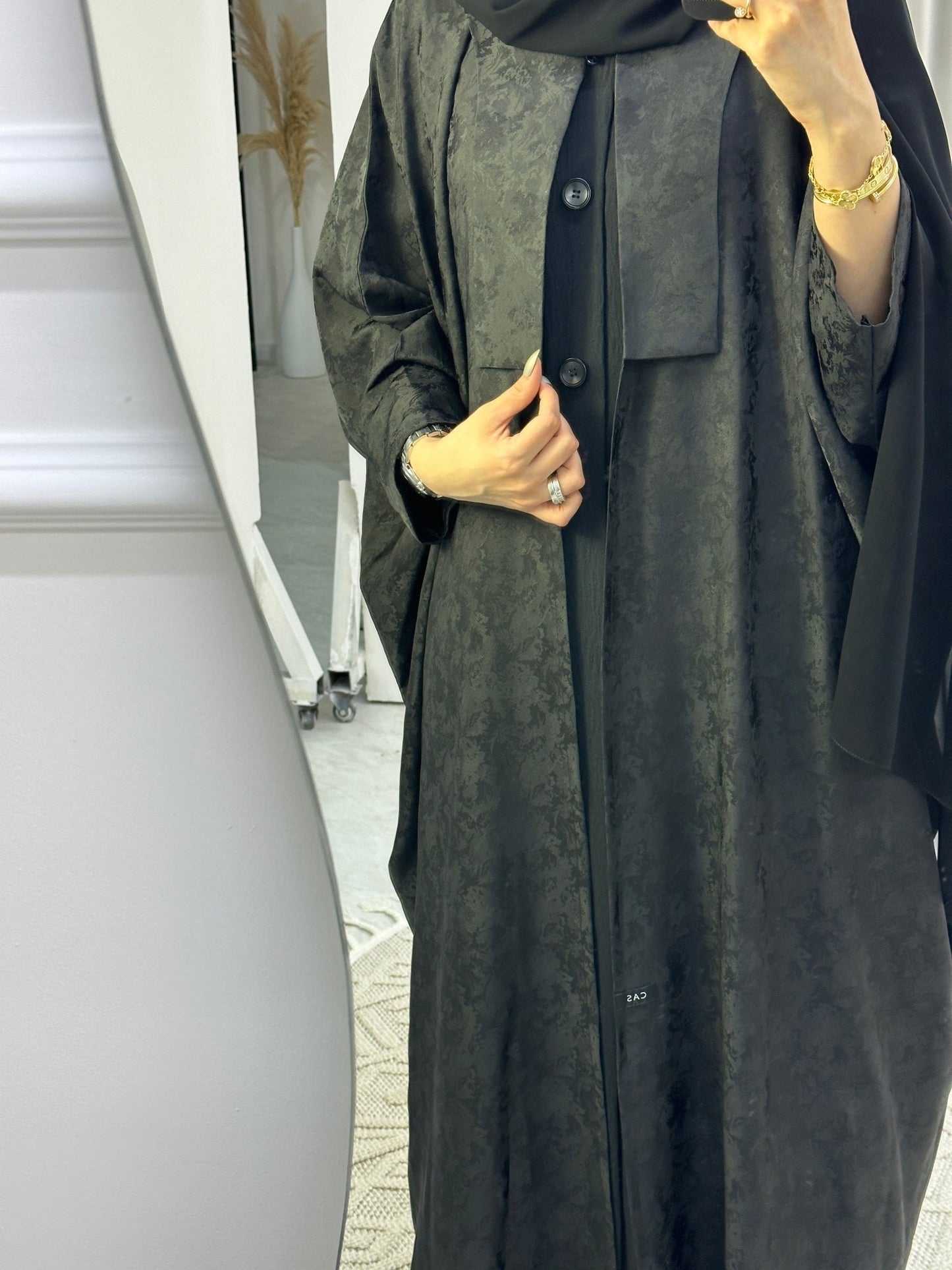 C Floral Black Bisht Abaya