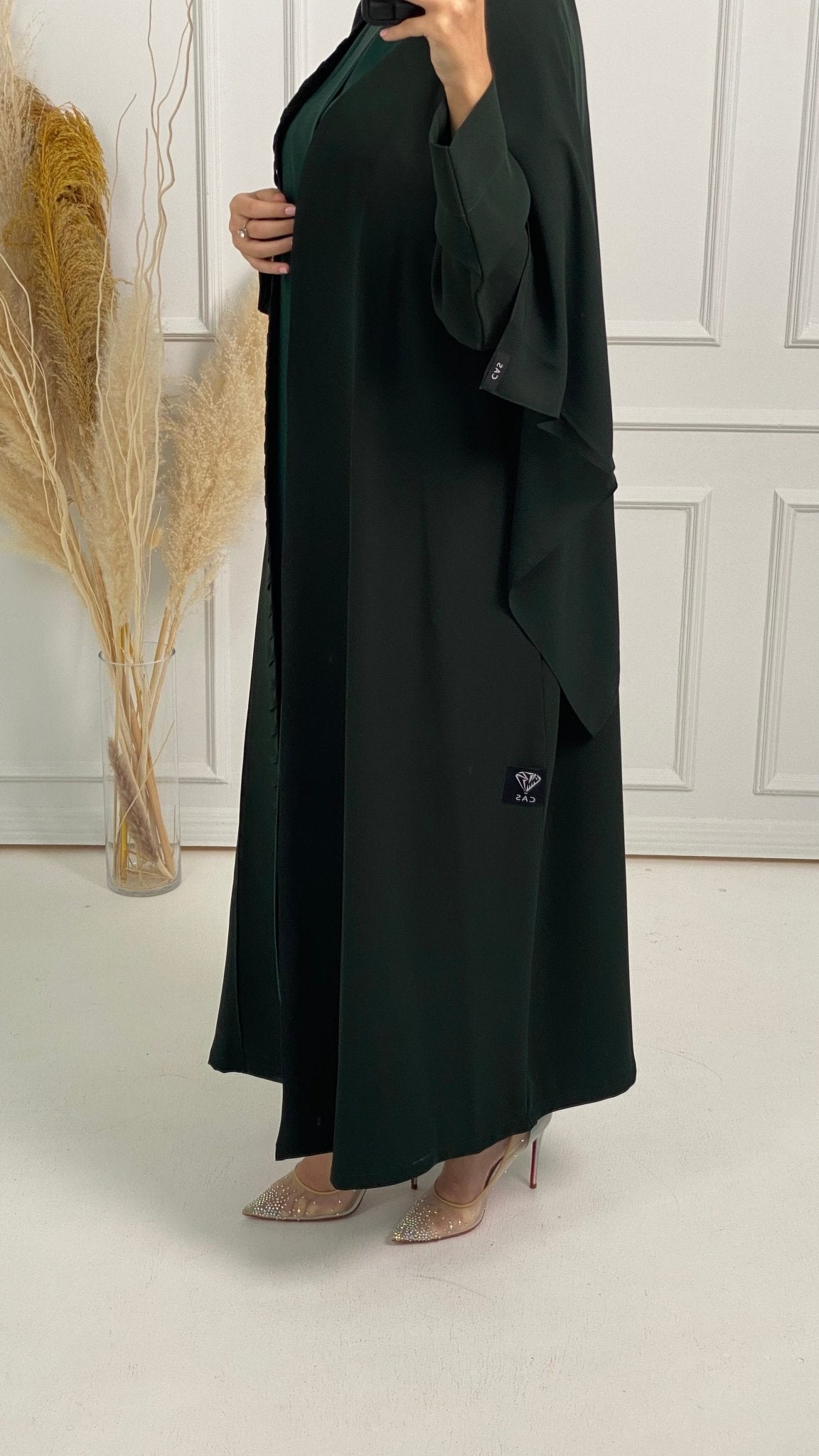 C - Green - Crepe - Summer - Abaya - Set