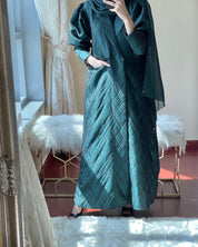 C - Green - Jacquard - Ramadan - Abaya - Set - 29