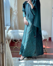 C - Green - Jacquard - Ramadan - Abaya - Set - 29