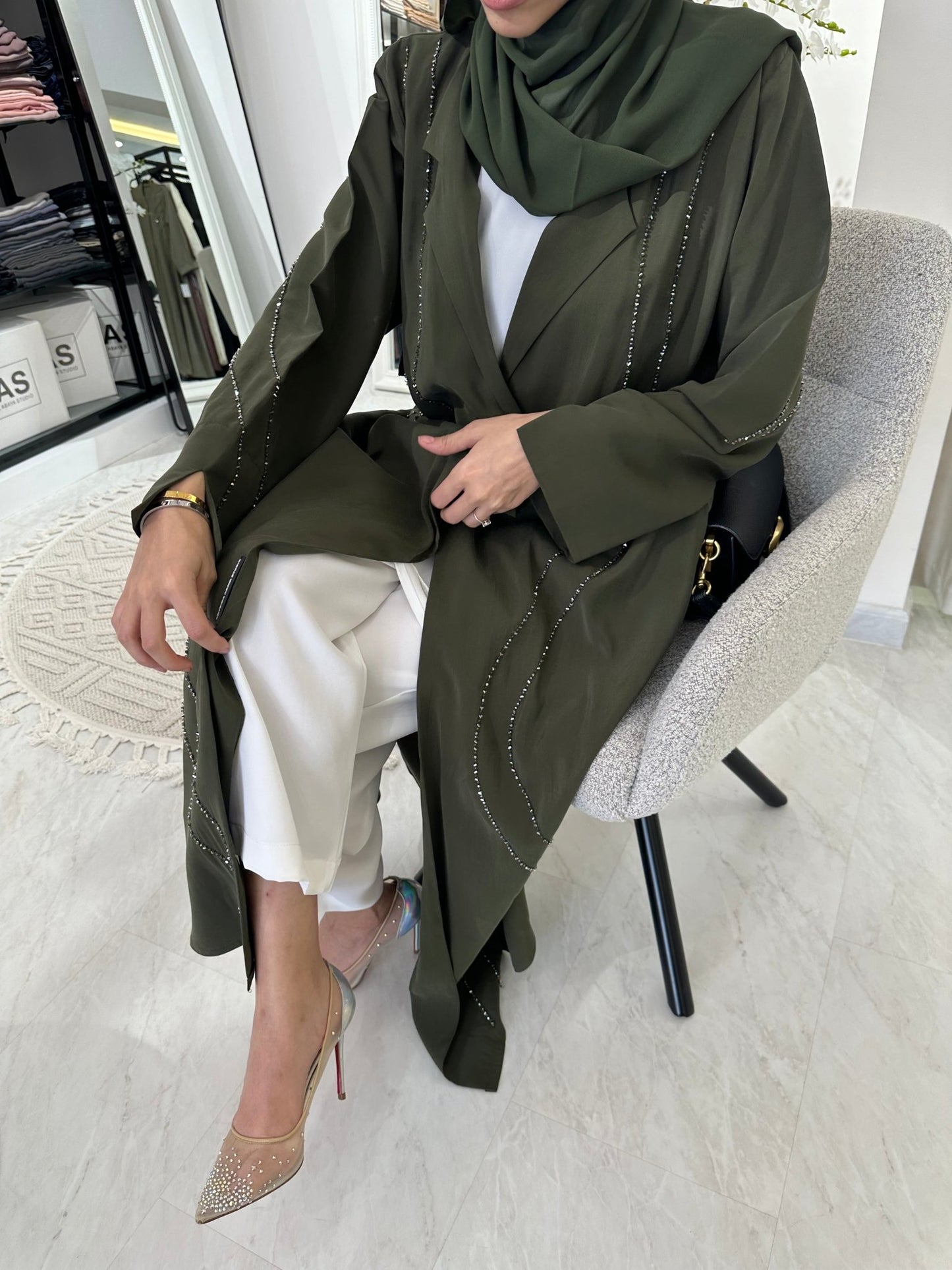 C Green Shamwa Eid Abaya