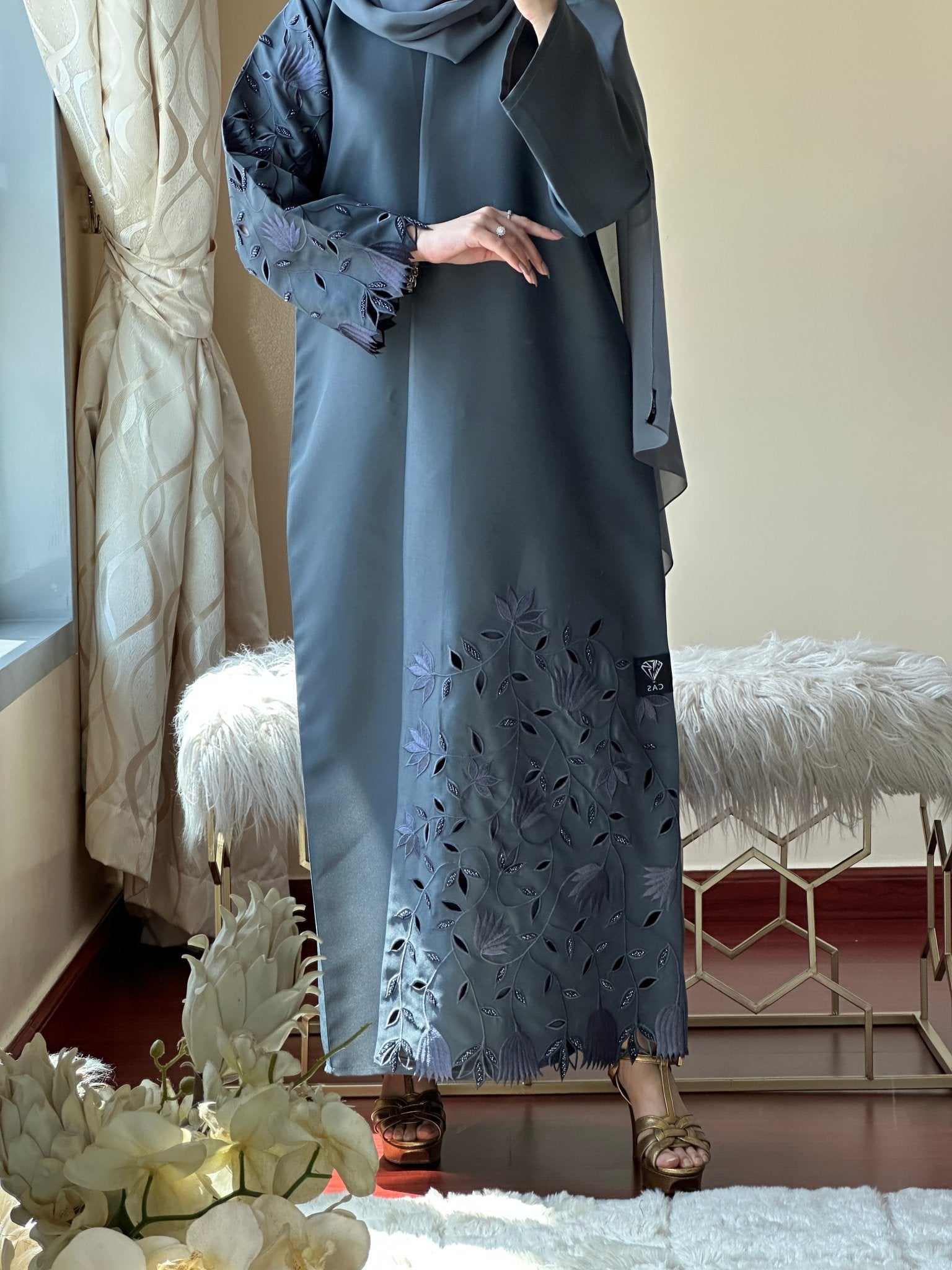 C - Grey - Eid - Abaya - 32