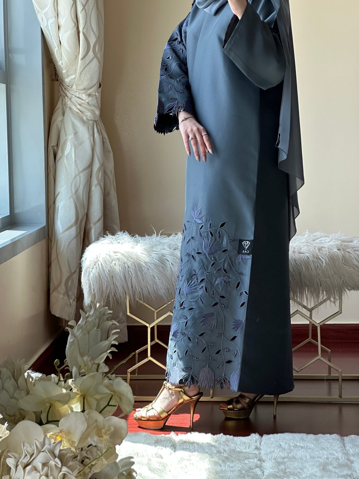 C - Grey - Eid - Abaya - 32