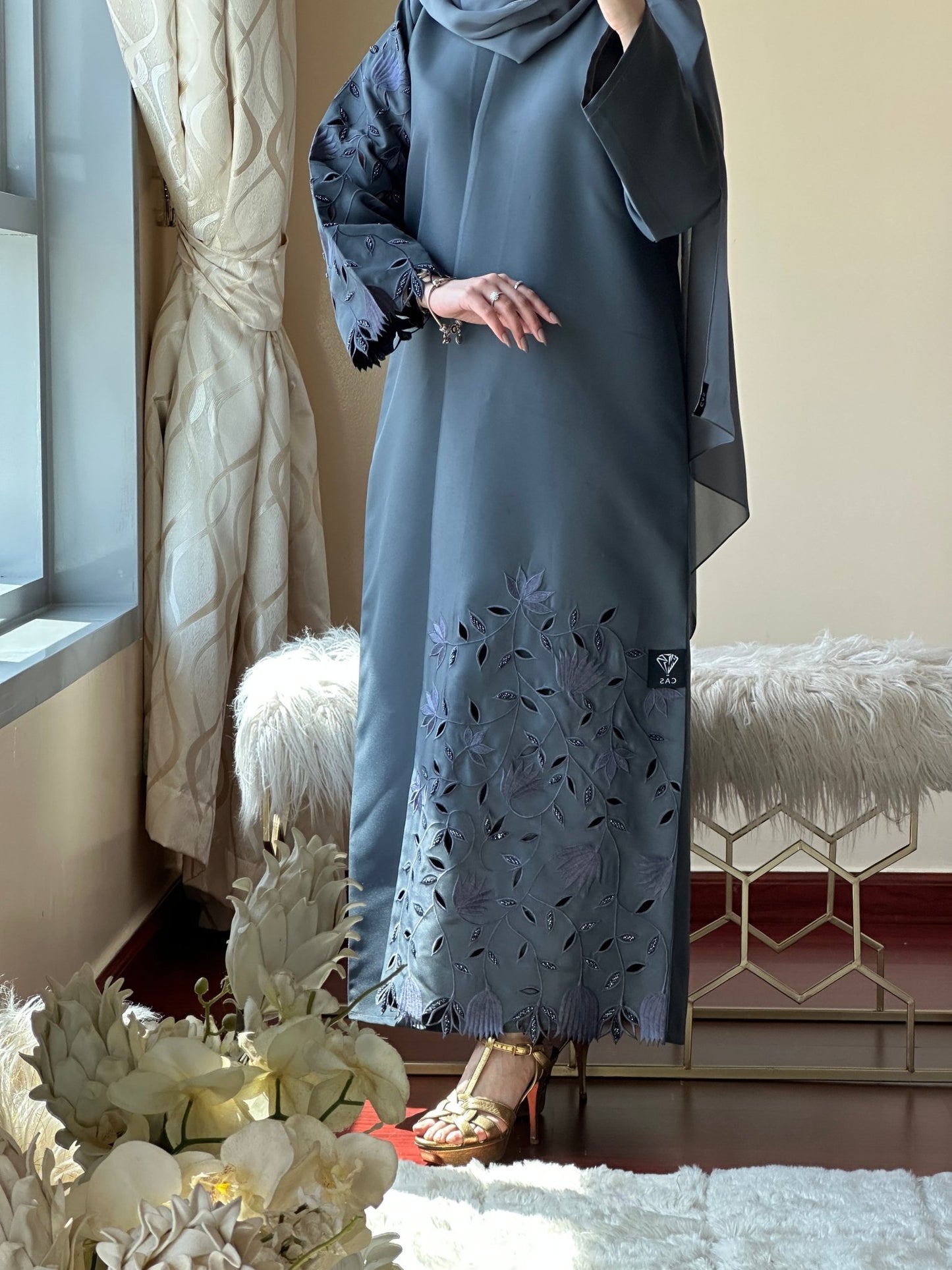 C - Grey - Eid - Abaya - 32