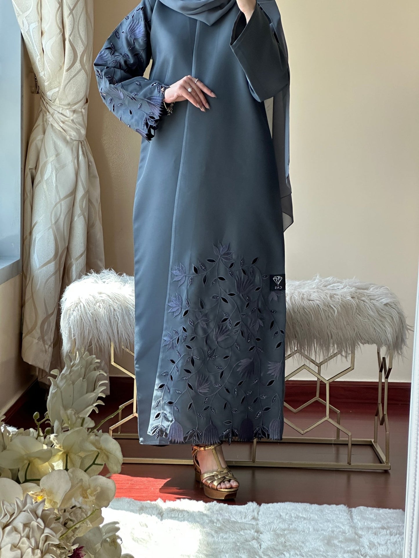 C - Grey - Eid - Abaya - 32