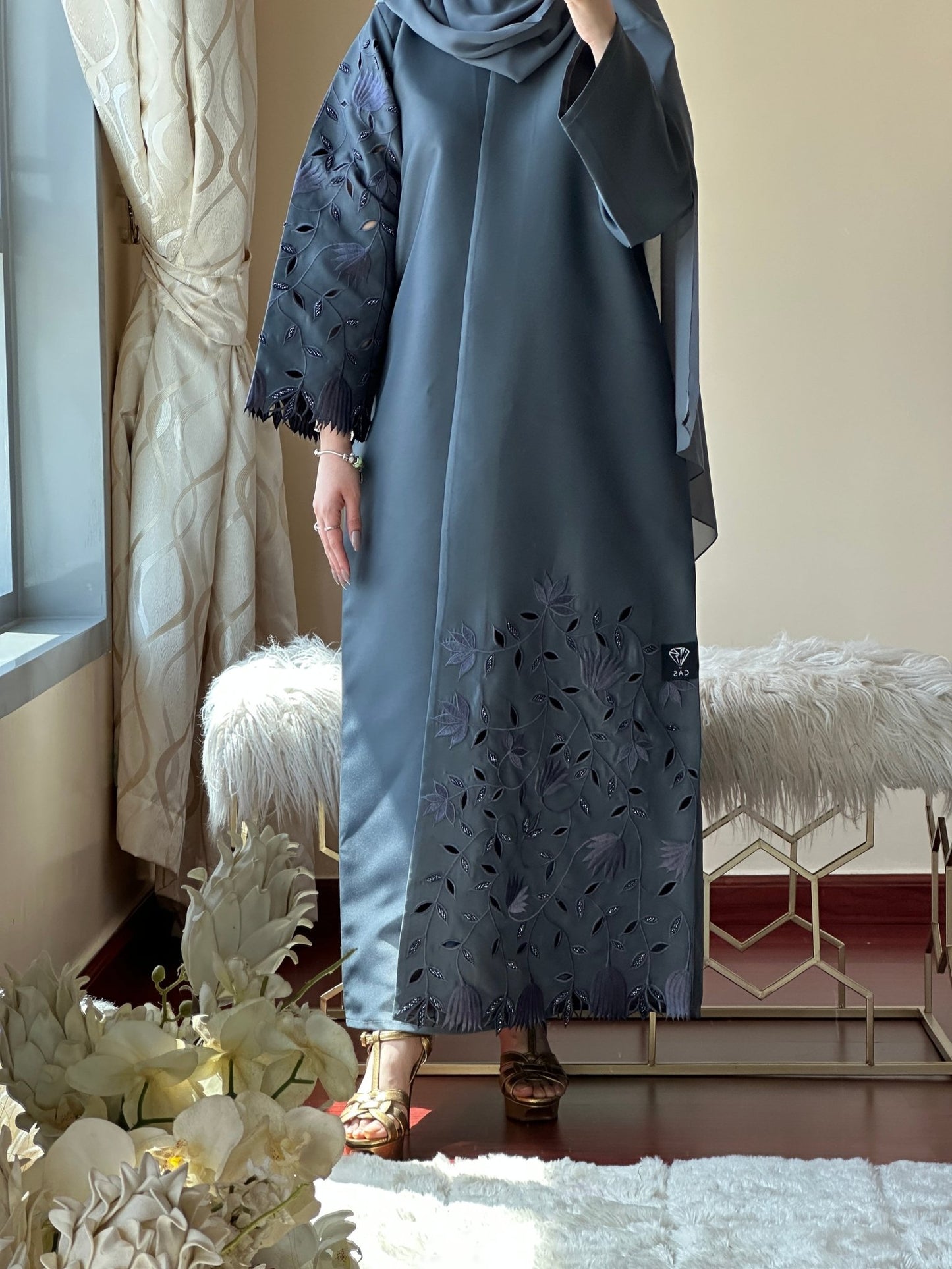 C - Grey - Eid - Abaya - 32