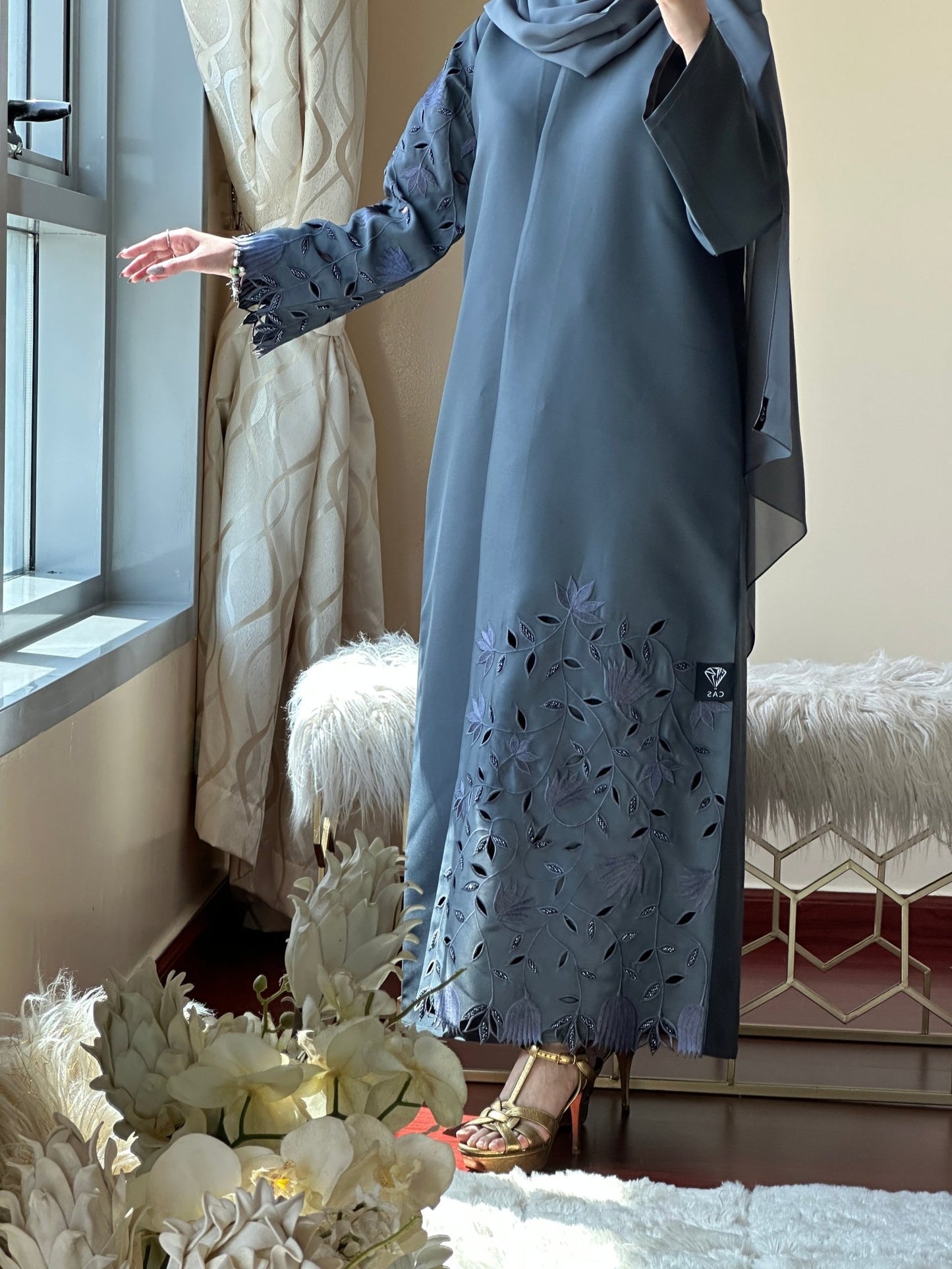 C - Grey - Eid - Abaya - 32