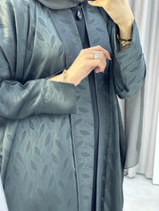 C Grey Leaf Bisht Abaya
