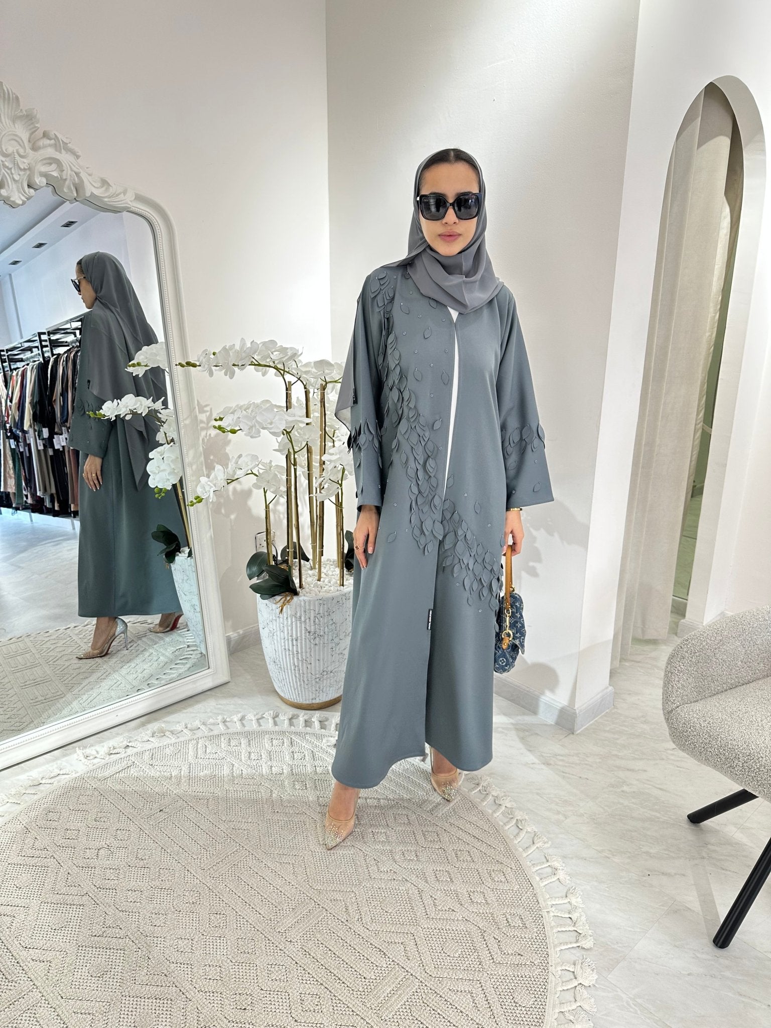 C Grey Summer Eid Abaya