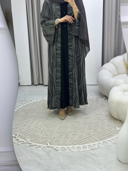 C Grey Swirl Premium Abaya