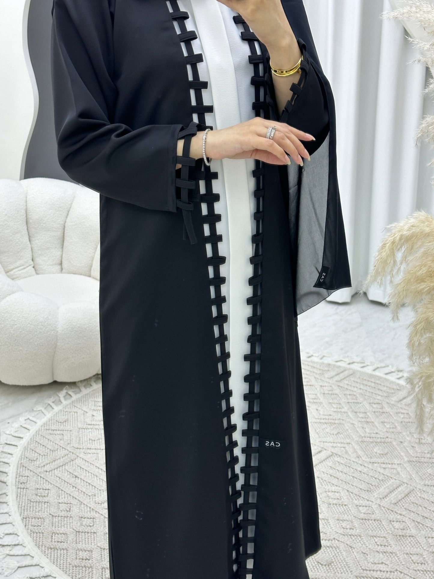 C Hashtag Black Abaya