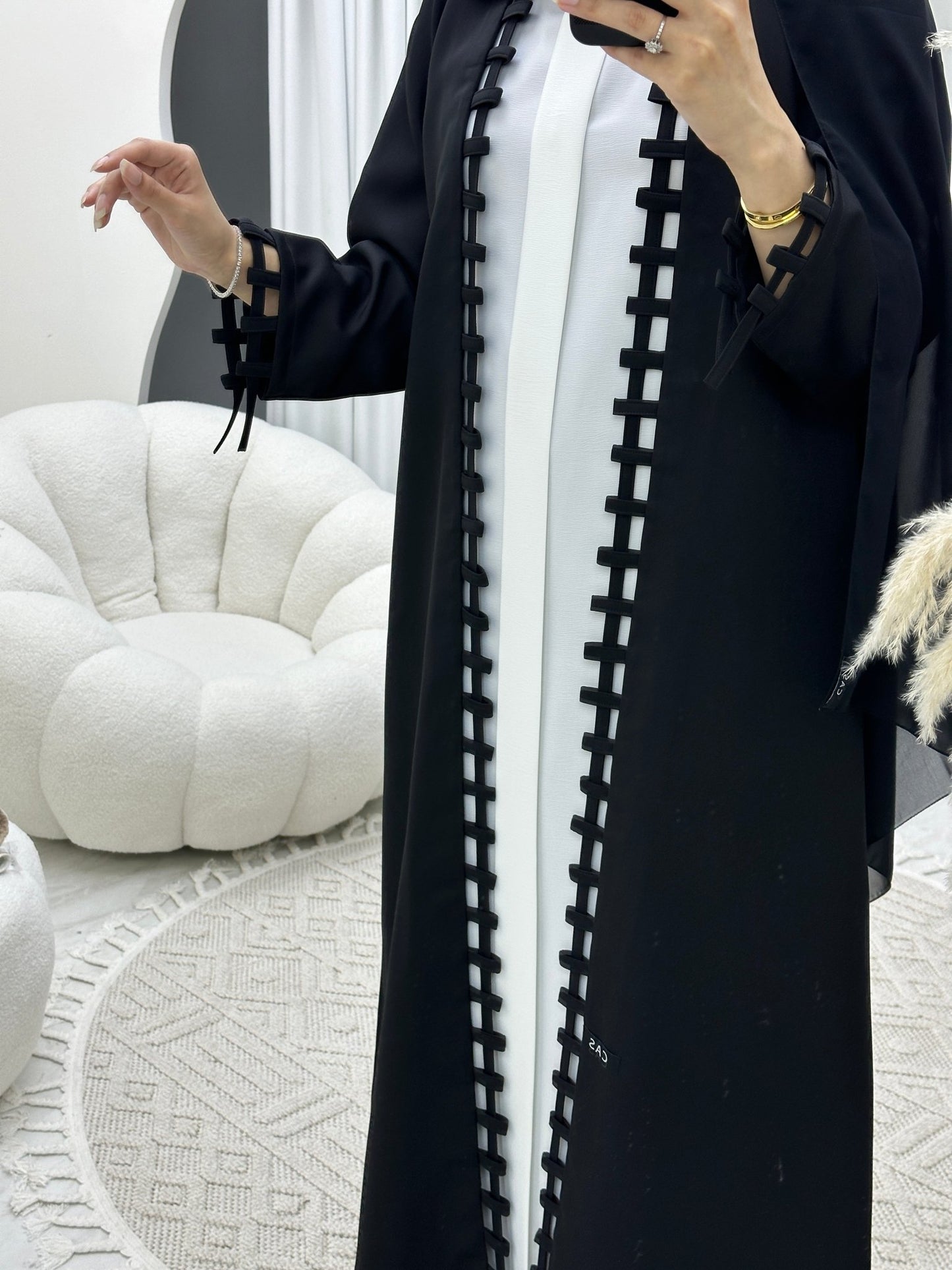 C Hashtag Black Abaya