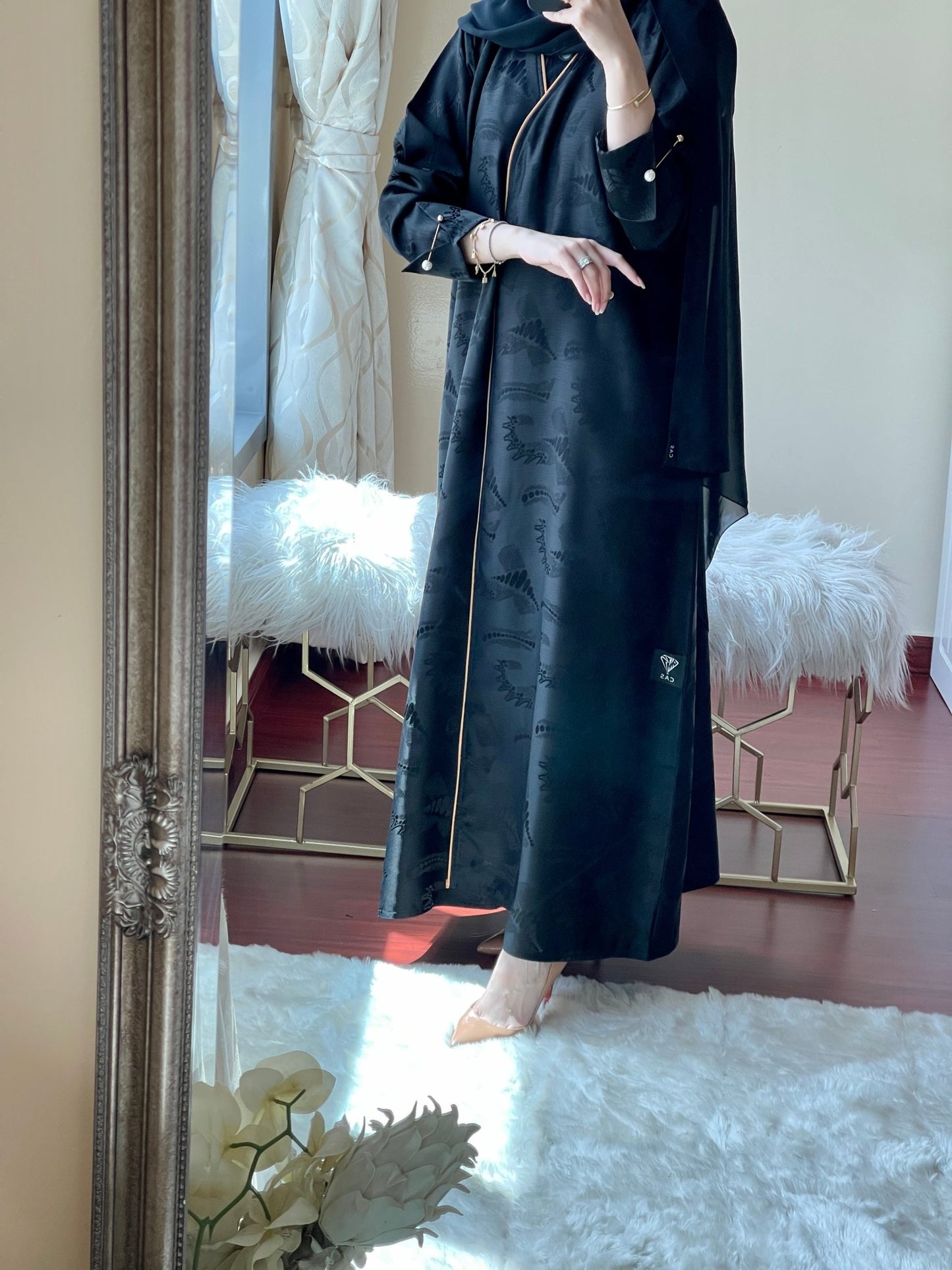 C - Jacquard - Abaya - Set - 07