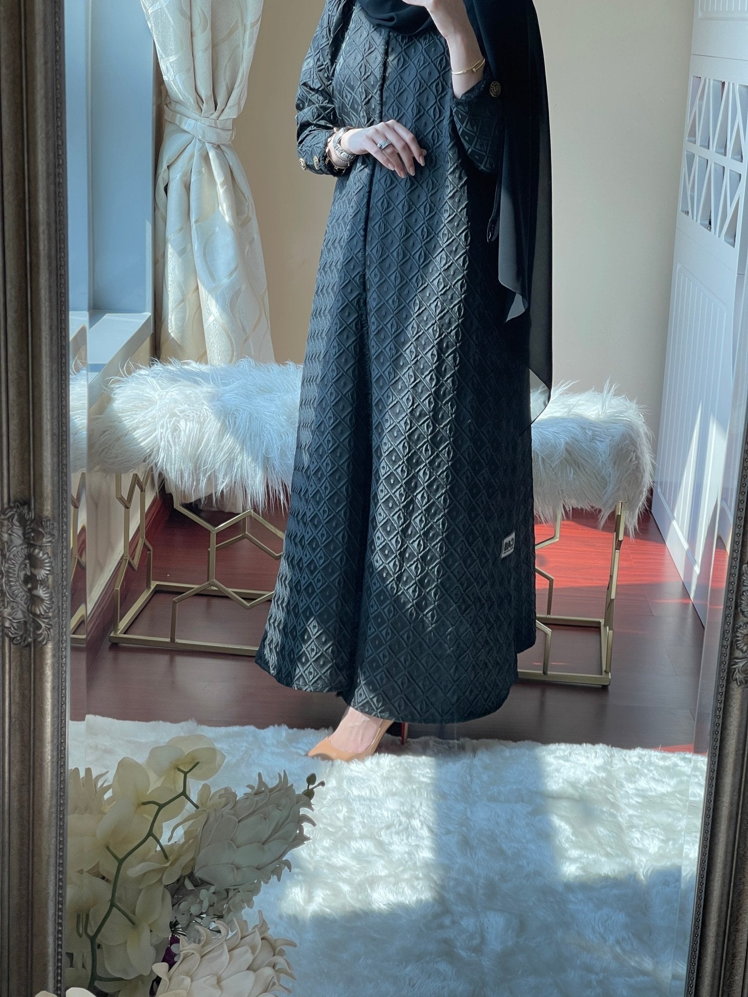 C - Jacquard - Ramadan - Abaya - Set - 02