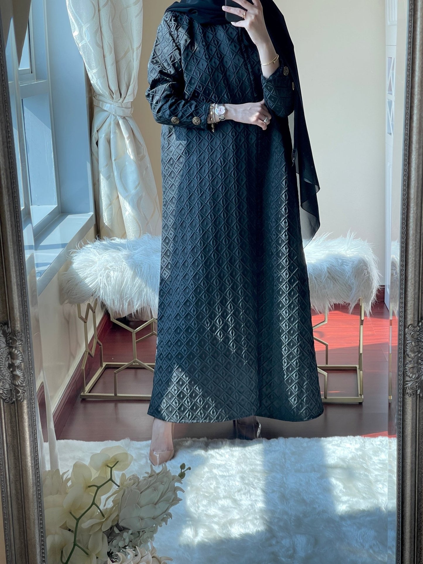 C - Jacquard - Ramadan - Abaya - Set - 02