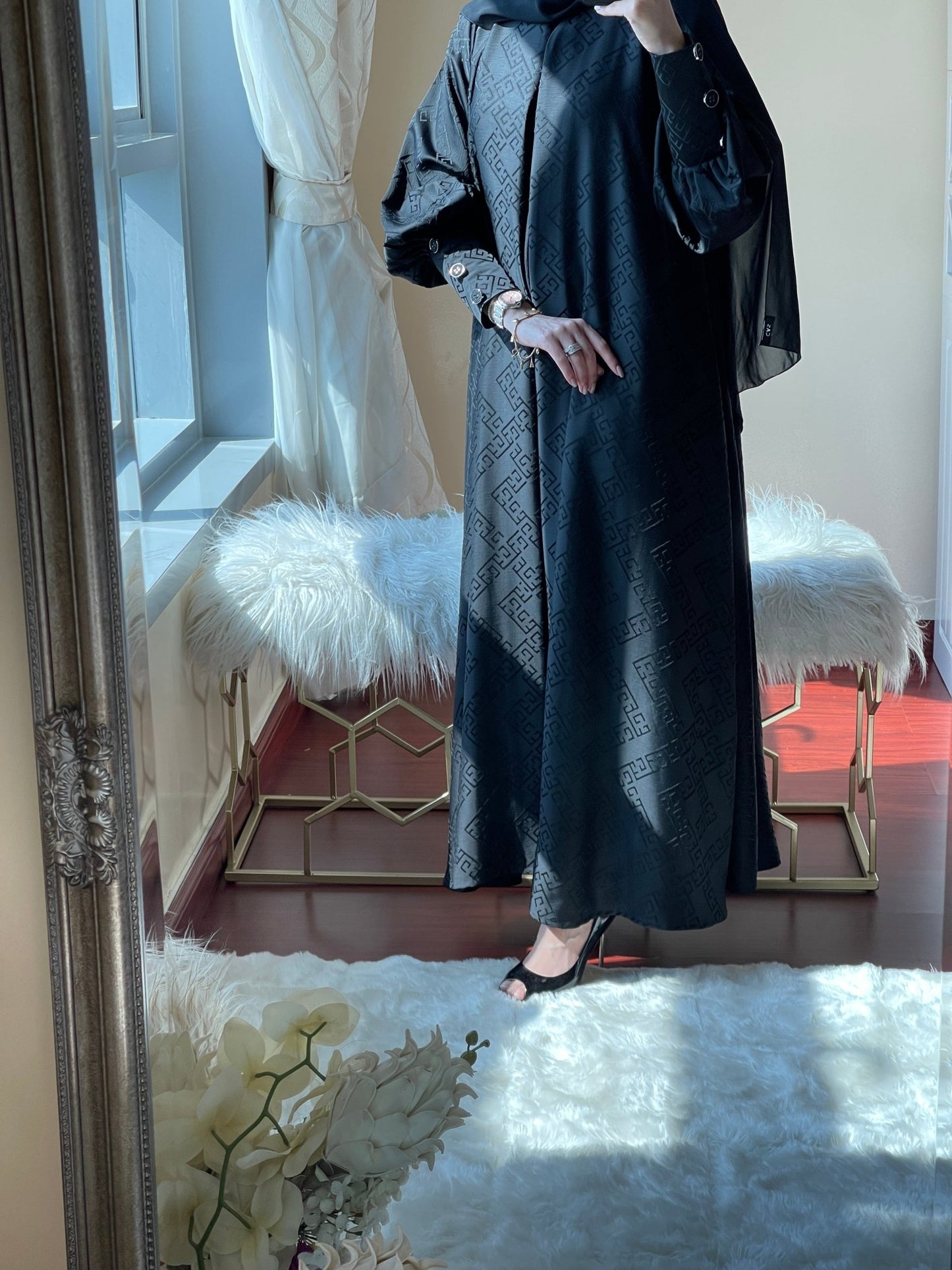 C - Jacquard - Ramadan - Abaya - Set - 03