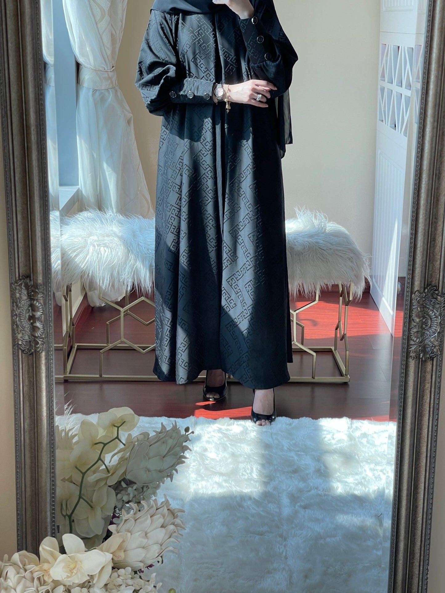 C - Jacquard - Ramadan - Abaya - Set - 03