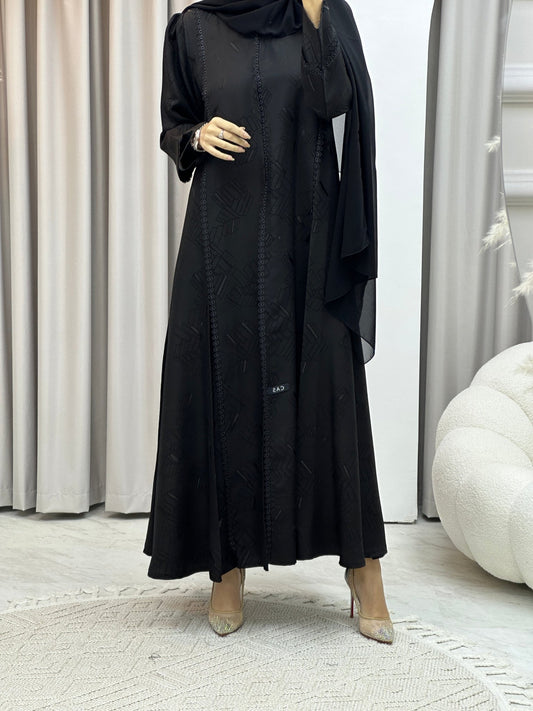 C Lace Jacquard Kloosh Abaya Set