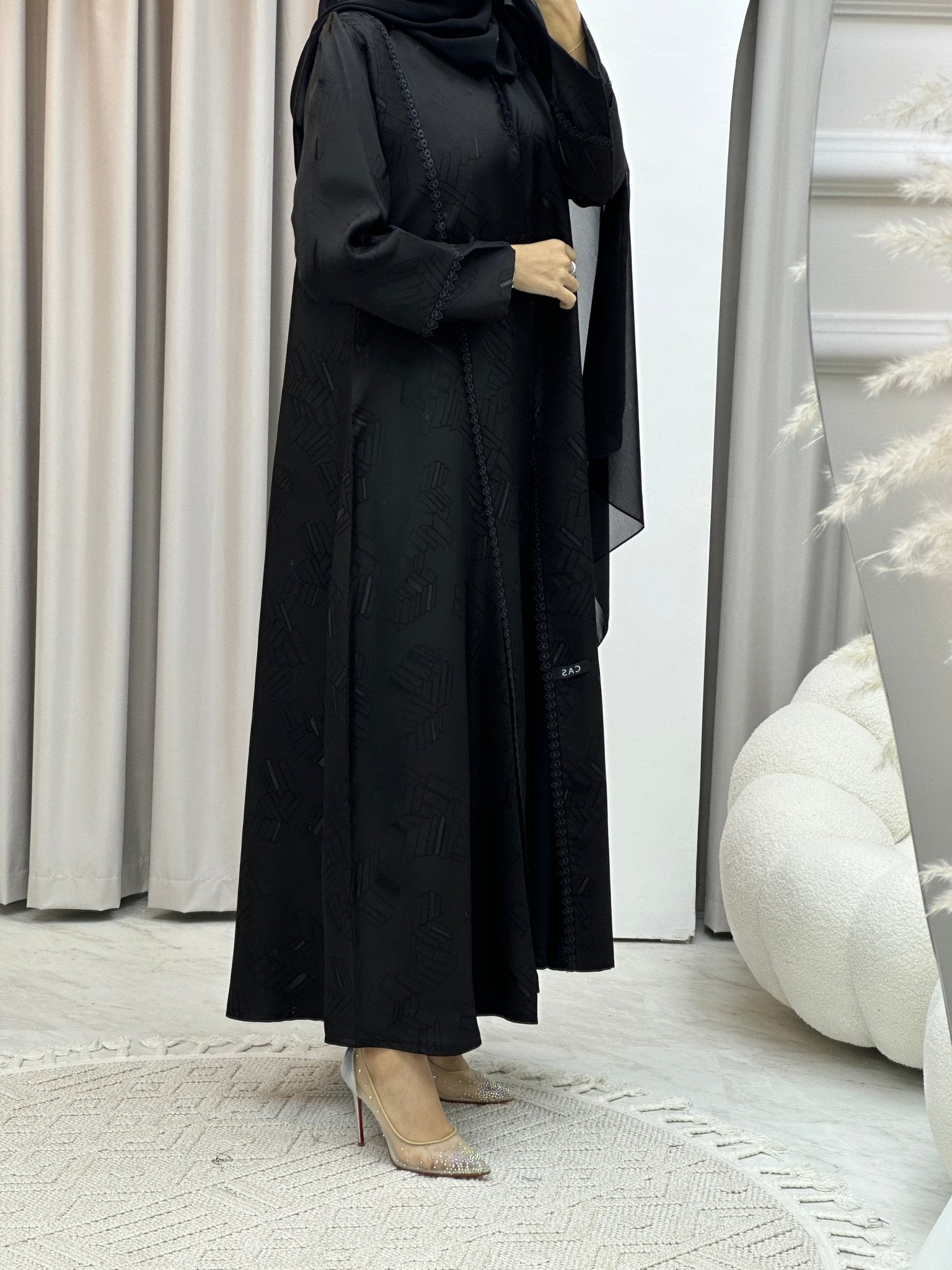 C Lace Jacquard Kloosh Abaya Set