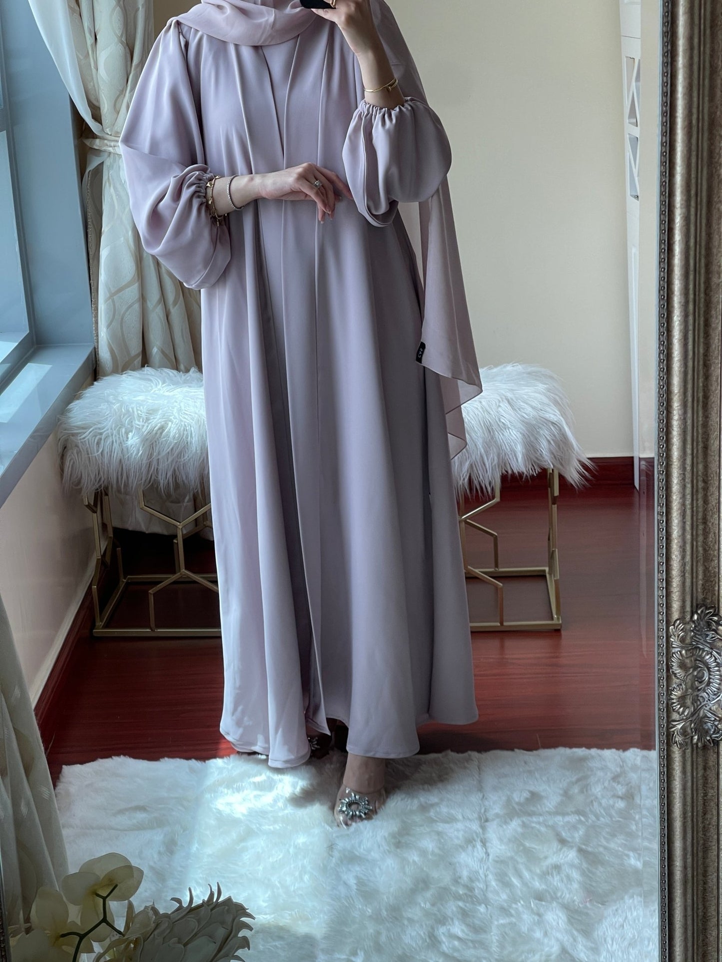 C - LightPink - Nada - Abaya - Set