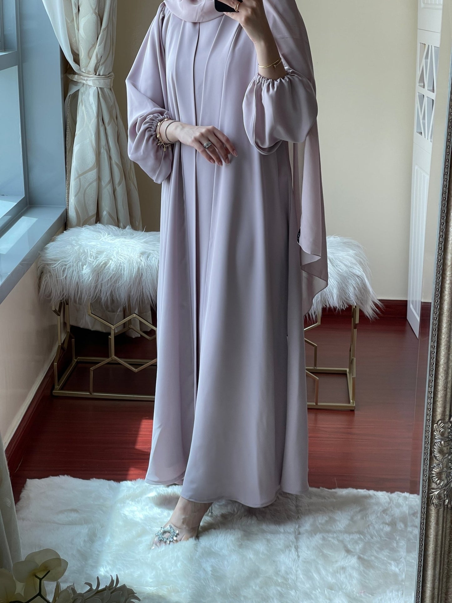 C - LightPink - Nada - Abaya - Set