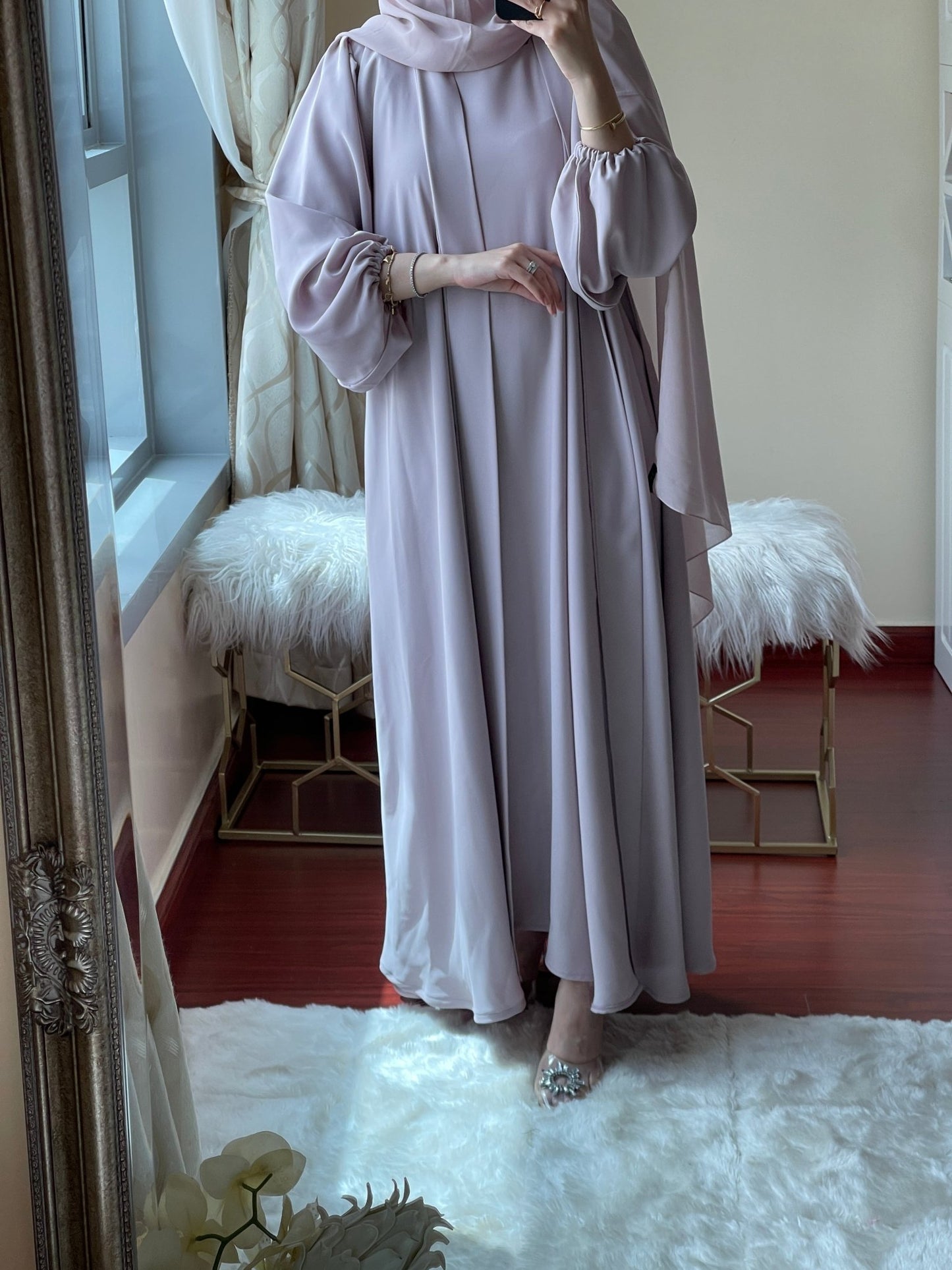 C - LightPink - Nada - Abaya - Set