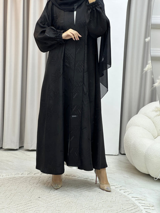 C Lined Jacquard Abaya Set