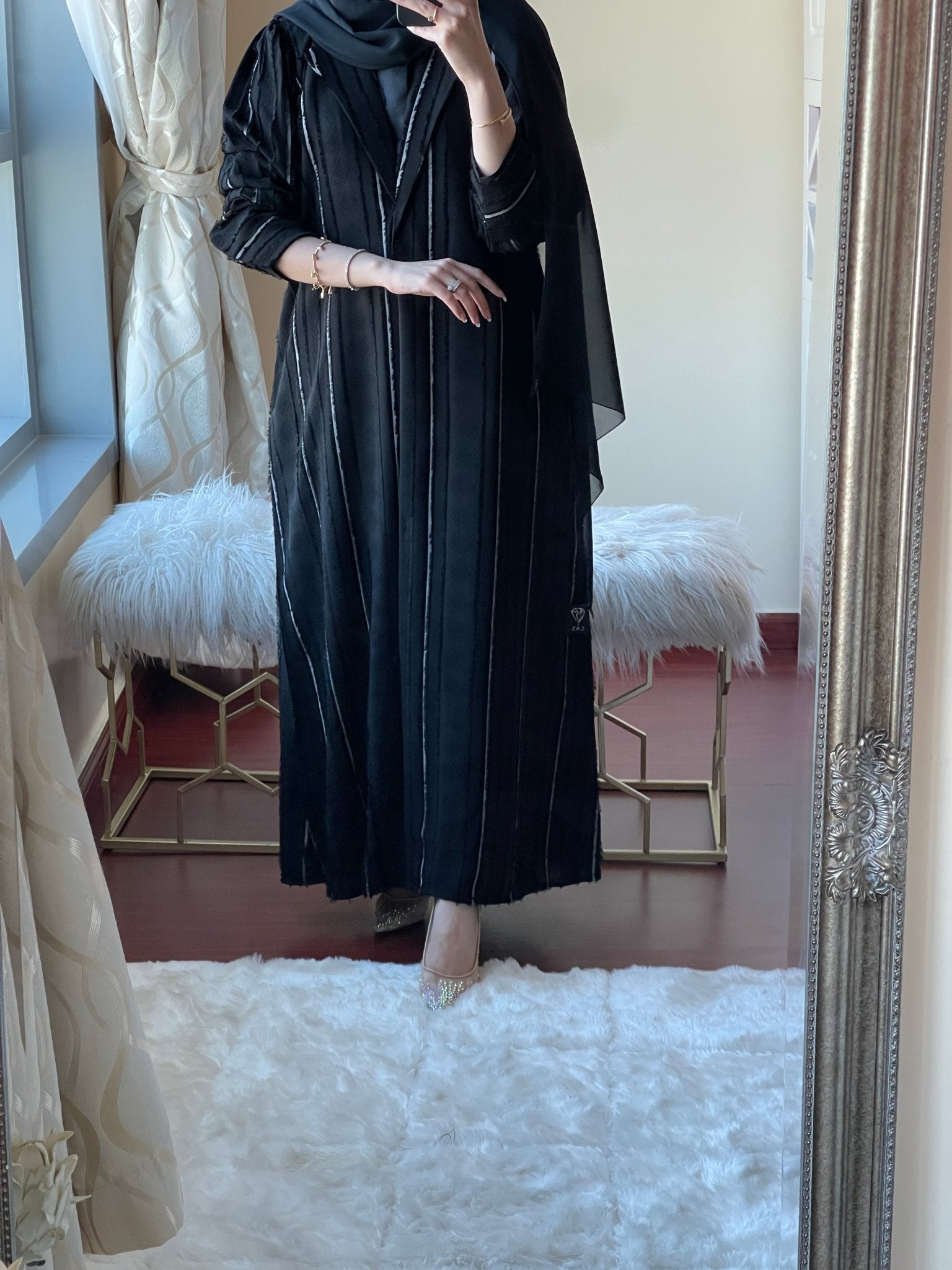 C - May - Jacquard - Abaya - Set - 08/01