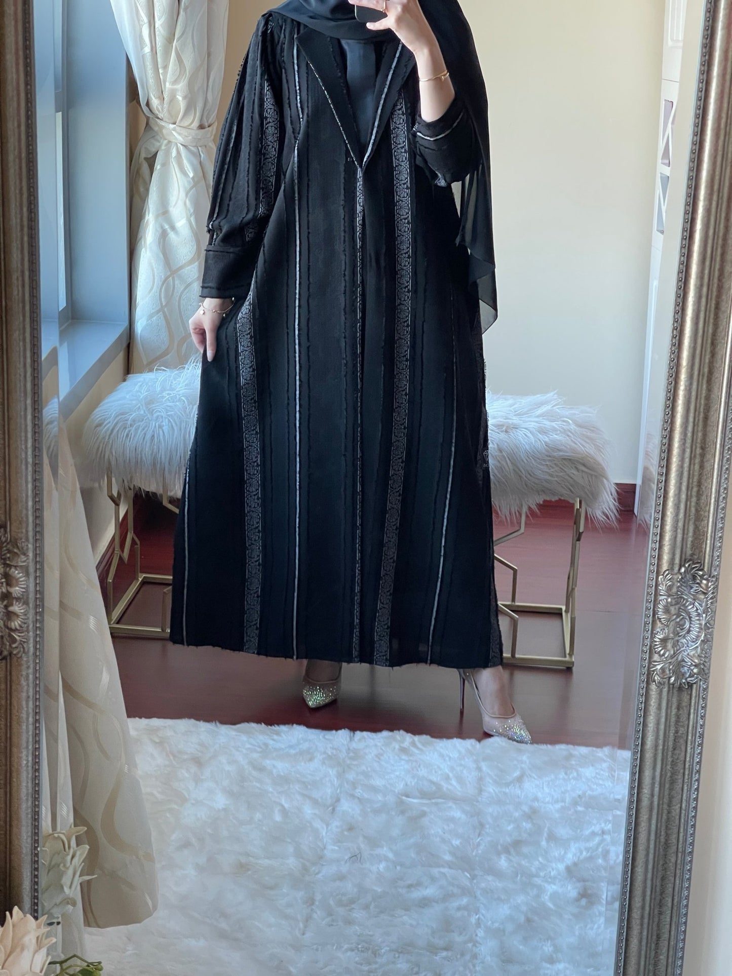 C - May - Jacquard - Abaya - Set - 08/02