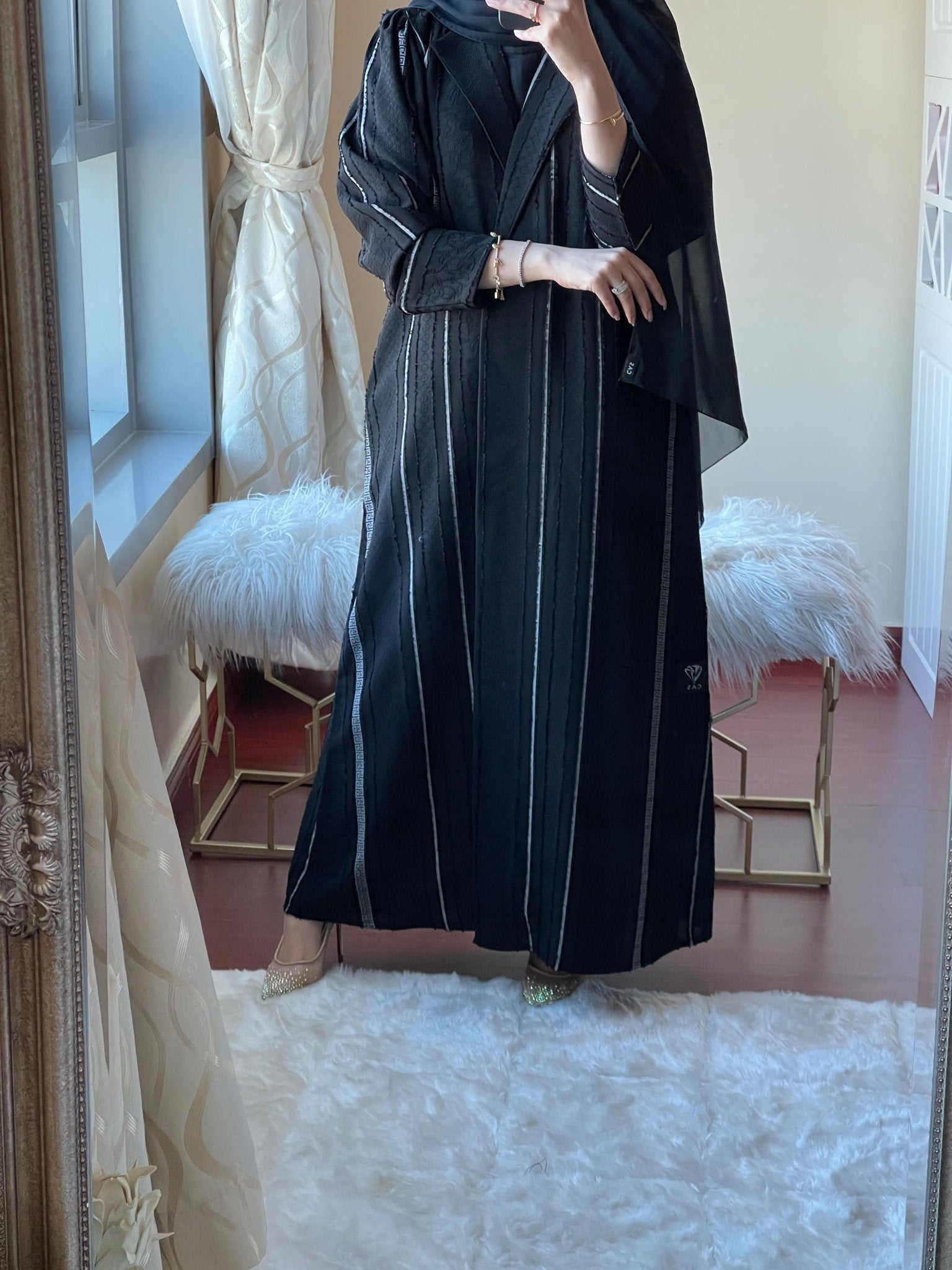 C - May - Jacquard - Abaya - Set - 08/03