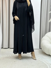 C Nada Black White Kloosh Abaya Set