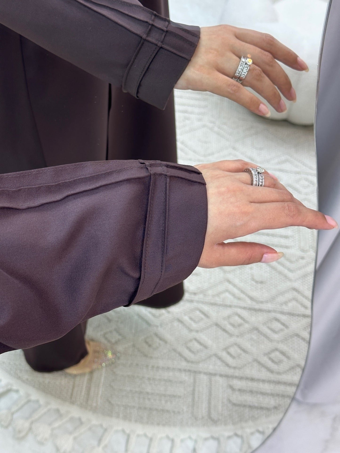 C Overlap Bisht Brown Abaya