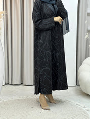 C Paint Stroke Winter Grey Coat Abaya